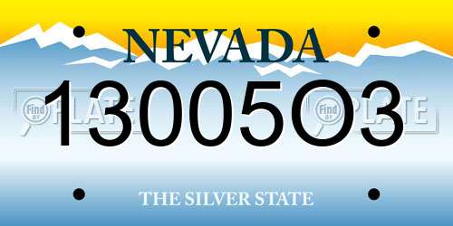 13005O3 Nevada License Plate