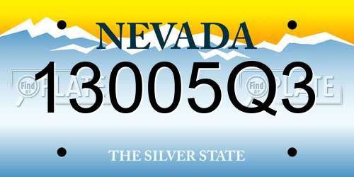 13005Q3 Nevada License Plate
