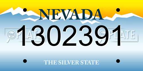 1302391 Nevada License Plate