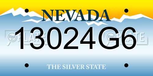 13024G6 Nevada License Plate