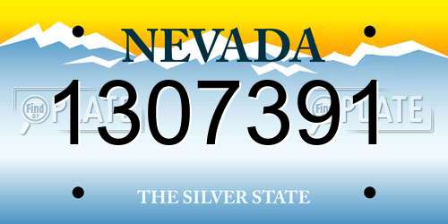1307391 Nevada License Plate