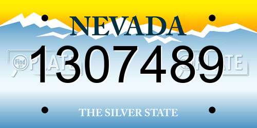 1307489 Nevada License Plate