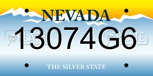 13074G6 Nevada License Plate