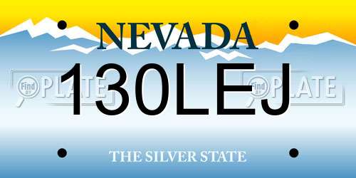 130LEJ Nevada License Plate