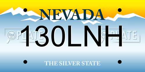 130LNH Nevada License Plate