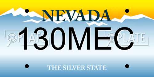 130MEC Nevada License Plate