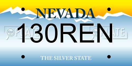 130REN Nevada License Plate