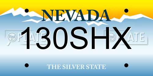 130SHX Nevada License Plate