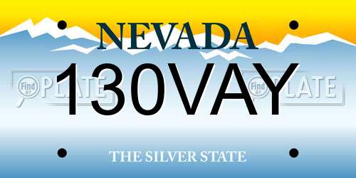 130VAY Nevada License Plate