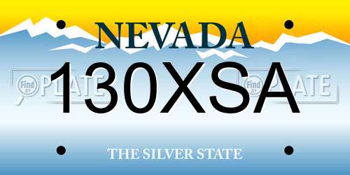 130XSA Nevada License Plate