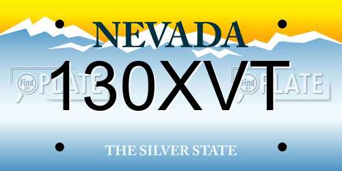130XVT Nevada License Plate