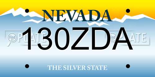 130ZDA Nevada License Plate