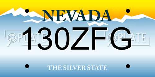 130ZFG Nevada License Plate