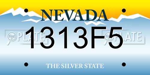 1313F5 Nevada License Plate