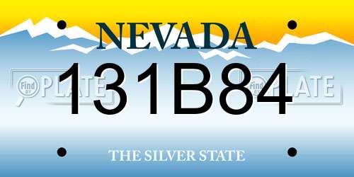 131B84 Nevada License Plate
