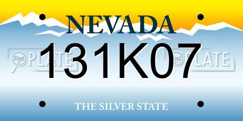 131K07 Nevada License Plate