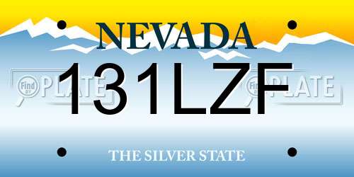 131LZF Nevada License Plate