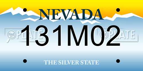 131M02 Nevada License Plate