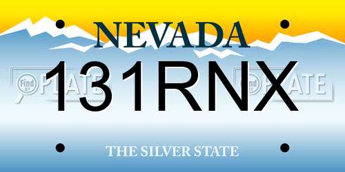 131RNX Nevada License Plate