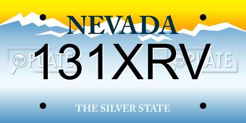 131XRV Nevada License Plate