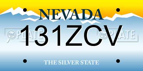131ZCV Nevada License Plate