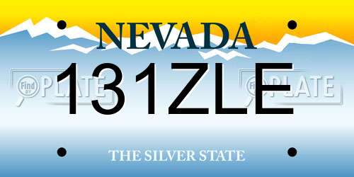 131ZLE Nevada License Plate