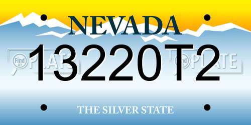 13220T2 Nevada License Plate