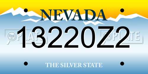 13220Z2 Nevada License Plate
