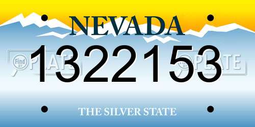 1322153 Nevada License Plate
