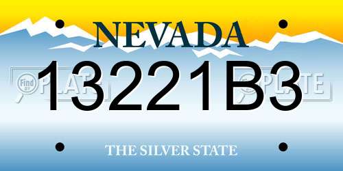 13221B3 Nevada License Plate