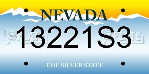 13221S3 Nevada License Plate