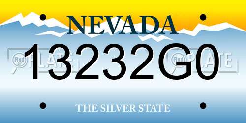 13232G0 Nevada License Plate