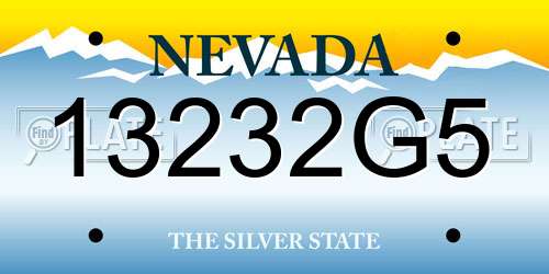 13232G5 Nevada License Plate