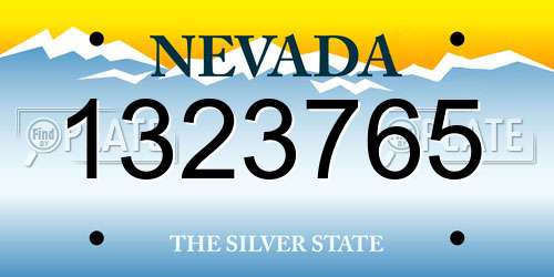 1323765 Nevada License Plate