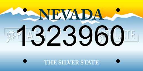 1323960 Nevada License Plate