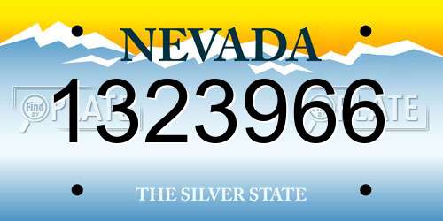 1323966 Nevada License Plate