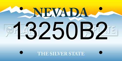 13250B2 Nevada License Plate