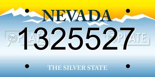 1325527 Nevada License Plate