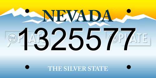 1325577 Nevada License Plate