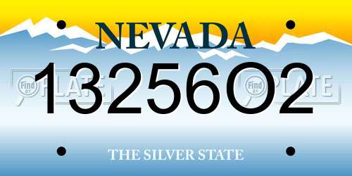13256O2 Nevada License Plate
