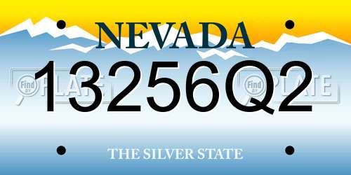 13256Q2 Nevada License Plate