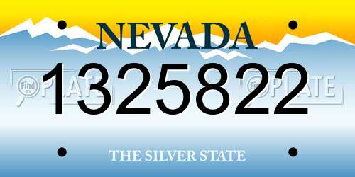 1325822 Nevada License Plate