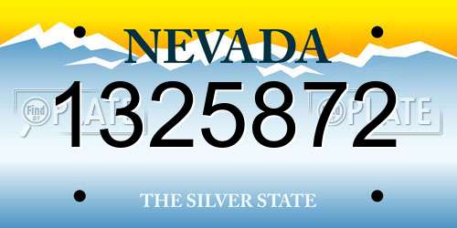 1325872 Nevada License Plate