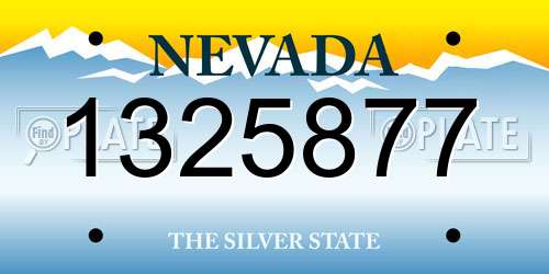 1325877 Nevada License Plate
