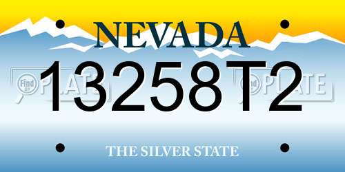 13258T2 Nevada License Plate