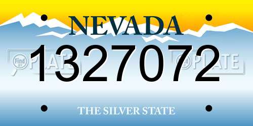 1327072 Nevada License Plate