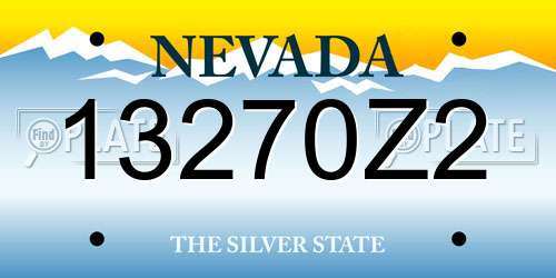 13270Z2 Nevada License Plate