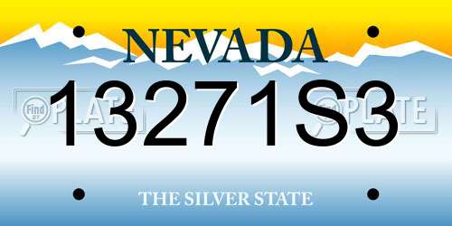 13271S3 Nevada License Plate