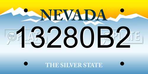 13280B2 Nevada License Plate