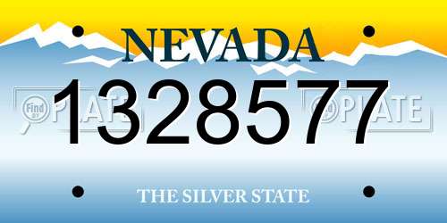 1328577 Nevada License Plate